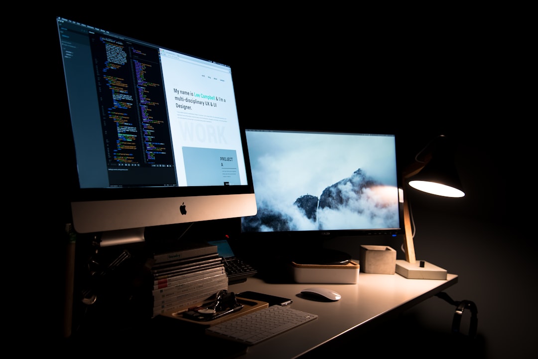 Designer’s dual-screen setup